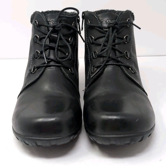 Propet Delaney Ankle Bootie Boots Women 11N (AA) Black Leather Zip/Lace WFV002L - Picture 4 of 9